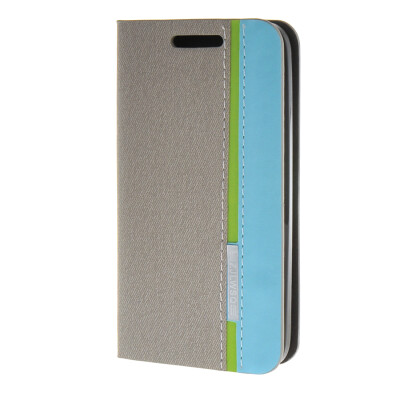 

MOONCASE ЧЕХОЛ ДЛЯ WIKO Goa Minimalist style Leather Card Wallet Flip Slot Bracket Back Cover Grey