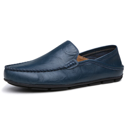 

Men Folded Two Way Wearing Leather Slip On Driving Casual Loafers Shoes