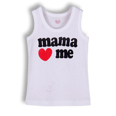 

2018 Fashion Lovely Baby Boys Girls Kids Clothing Tops Cotton Vest Love Mama Papa Tank White T shirt Outfit 80-110cm