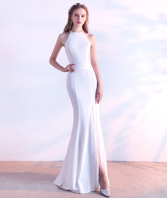 

Bride toast service 2017 new fashion long red fishtail neck wedding banquet evening dress