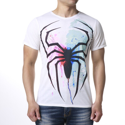 

Short Sleeves Round Neck Spider Printed T-shirts