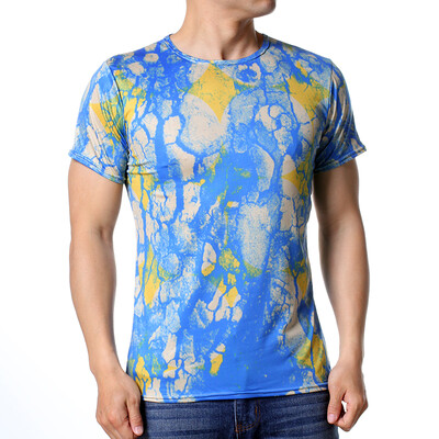 

Mens Fashion O-Neck Colorful Print T-Shirts