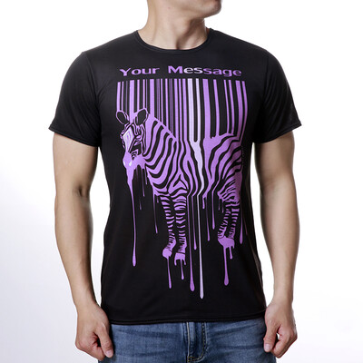 

Mens Printing Purple Zebra Short Sleeve T-shirt