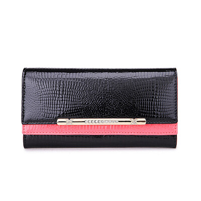 

Luxury brand female leather wallet European&American fashion genuine leather evening bag chain women Clutch bag long purse