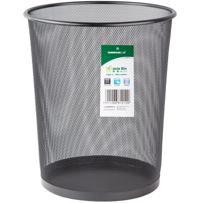 

SUNWOOD 1212 Metal Wire Mesh Series Trash Can Black