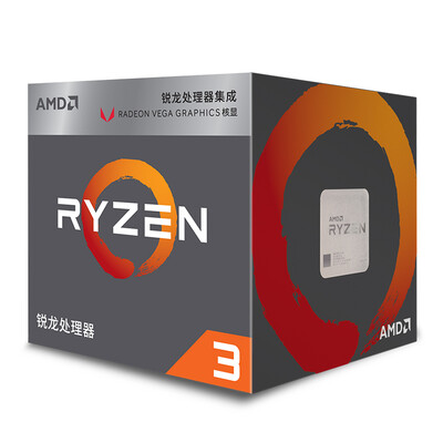 

AMD Ruilong 3 2200G processor with Radeon Vega8 Graphic 4 core 4 thread AM4 interface 35GHz boxed