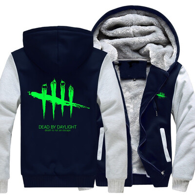 

2018 New Mens Sweatshirt Game Dead by Daylight Luminous Logo Thick Hoodies Printing Pattern Zip up Fleece Zipper Tracksuit Tops pl