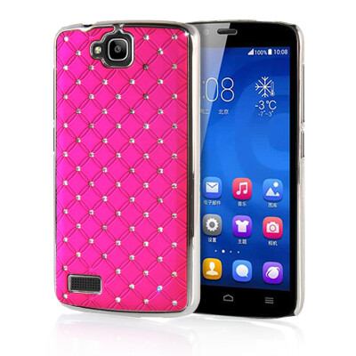 

MOONCASE Hard Chrome Plated Star Bling Back Case Cover for Huawei Honor 3C Hot pink