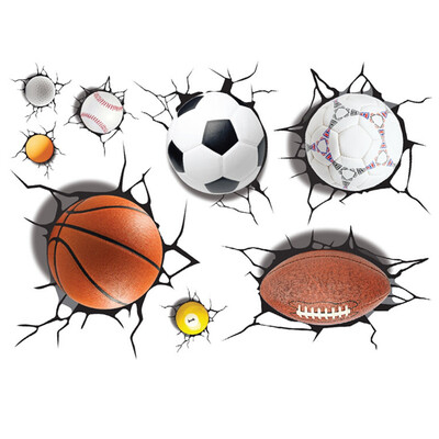 

Simulation of 3D Poqiang Football Basketball Cartoon Stickers Children Bedroom