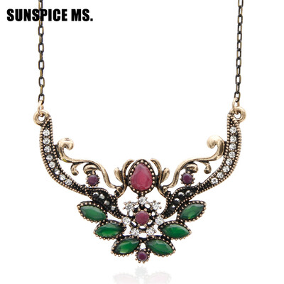 

Mignon Turkish Women Flower Lace Vintage Pendant Necklaces Antique Gold Color India Wedding Bohemian Bridal Jewelry Charm Choker