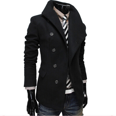 

Zogaa New Men's Woolen Coat Single-breasted Lapel