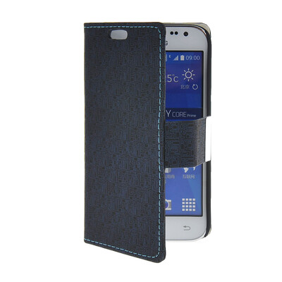 

MOONCASE кожи высокого качества Сторона Флип кошелек карта с Kickstand чехол для Samsung Galaxy Core Prime G3608 темно-синий