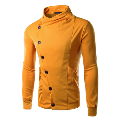 

Men's Fashion Turn Down Collar Personality Slim Cardigan Sweatshirt Coat Long Sleeve Casual Sweatshirt
