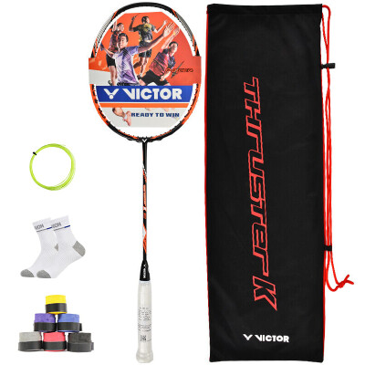 

Victor attack offensive little TK-30N Gao Gang carbon 4U badminton racket single shot orange red not threaded feather line