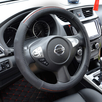 

Micang car steering wheel cover car top layer cowhide leather breathable cover four seasons universal charm brown