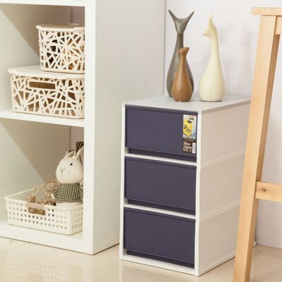 

Citylong drawer storage box plastic storage box desktop storage box office storage cabinet three layers 3870 blue 27L 5071