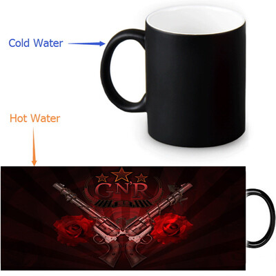 

Guns&Rose 350ml12oz Heat Reveal Mug Color Change Coffee Cup Sensitive Morphing Mugs Magic Mug Milk Tea Cups