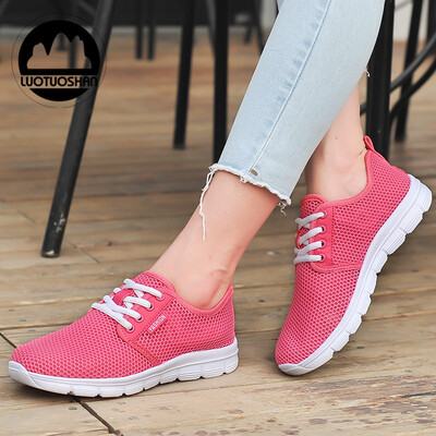 

Womens casual fashion Mesh Ultralight Hollow Breathable Flat shoes sports shoes sneakers Womens shoes Student shoes