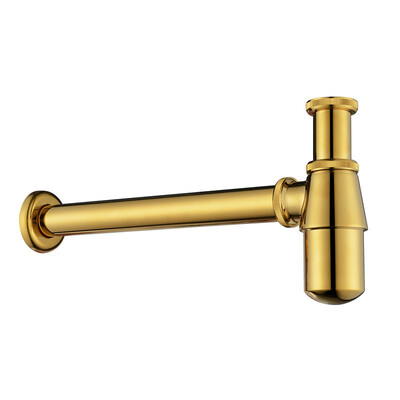 

Rolya Luxurious Golden Bottle Trap Bathroom Sink Vanity Basin Pipe Waste Drain Pipe Siphon Drainer Gold P-Trap