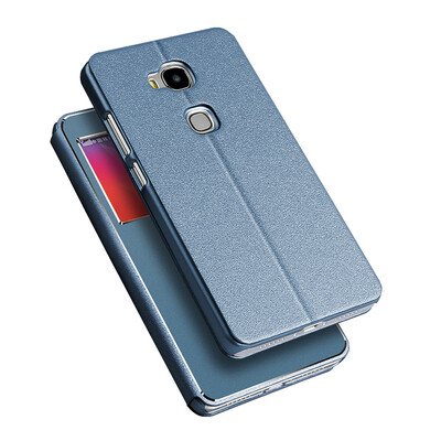 

MOONCASE слим bookstyle кожа + роскошь металла алюминий группа Flip брекет - дело для покрытия Huawei Honor 5X