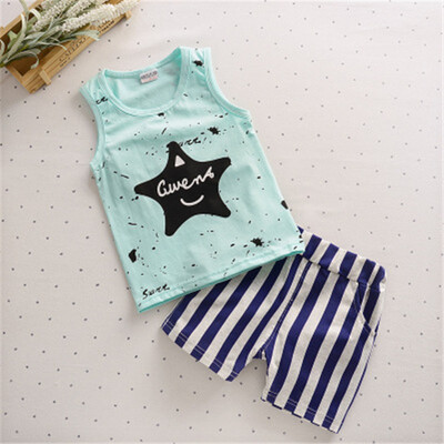 

Bamboo cotton baby cotton sleeveless vest shorts set boys&girls