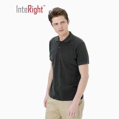 

INTERIGHT Men&39s Classic POLO Shirt Casual Short Sleeve Dark Gray