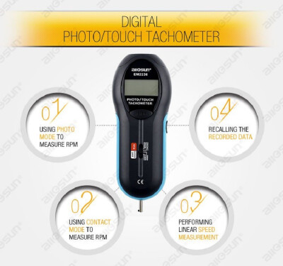 

Цифровой тахометр LCD Поверхностный линейный измеритель скорости RPM Ручной датчик скорости