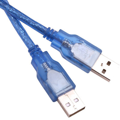 

(SAMZHE) AA-815 USB2.0 кабель для передачи данных мужской для публики AM / AM ноутбук радиатор кабель двуглавый мобильный жесткий диск коробка данных прозрачный синий 1,5 м