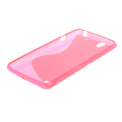 

MOONCASE S - линия Мягкий силиконовый гель ТПУ защитный чехол гибкой оболочки Защитный чехол для Sony Xperia С4 ярко-розовый