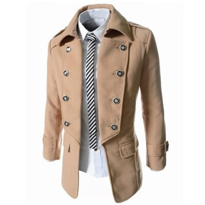 

Zogaa Men's Wool Coat Classic Double-breasted