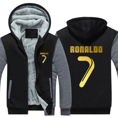 

2018 New USA Size New Arrival Men Hoodies CR7 Cristiano Ronaldo Man Design Male Jacket Thicken Fleece Zip Up Tops Plus Size Fast