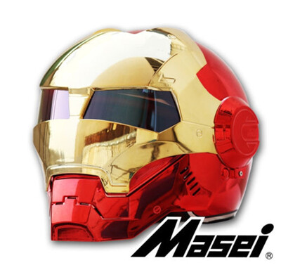 

Masei bike scooter moto electroplate Red golden iron man helmet motorcycle helmet half helmet open face helmet casque motocross