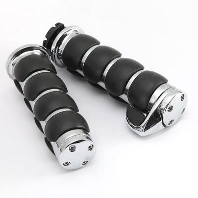 

A pair of 26mm 1" Chome Black Motorcycle Hand Gripsleft&right Fit motorcycles
