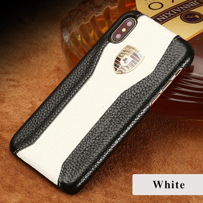 

LANGSIDI натуральный кожаный чехол для iPhone X Высокое качество Litchi Texture Логотип автомобиля наполовину включает заднюю обло