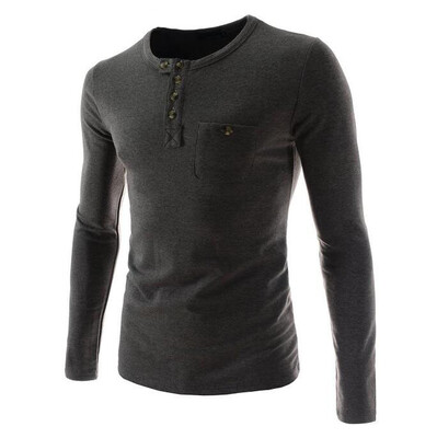 

Zogaa New Korean Men's T-shirt Slim Long Sleeve