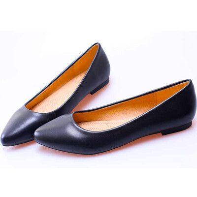 

YALNN Autumn New Shoes Women Flats Leather Platform Shoes White Women Pointed Toe Leather Shoes for Girls
