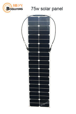 

BOGUANG 75w Waterproof Flexible solar panel ETFE solar module cell MC4 connector for 12v battery RV car yacht power charge home