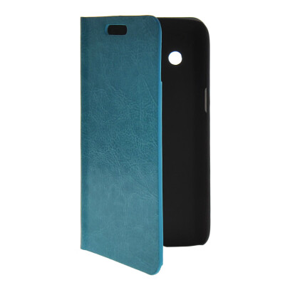 

MOONCASE Slim Leather Flip Wallet Card Pouch with Kickstand Shell Back ЧЕХОЛ ДЛЯ Samsung Galaxy Core 4G G3518 Blue