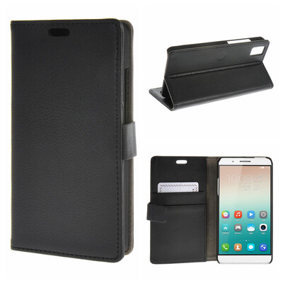

MOONCASE Case for Huawei Honor 7i High quality Leather Flip Wallet Card Holder Bracket Back Pouch Case Cover Black 02