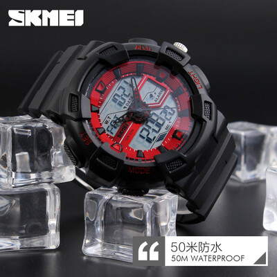 

Men Sports Watches Fashion Military Watches Dual Time Digital LED Analog Quartz Swim Wristwatch