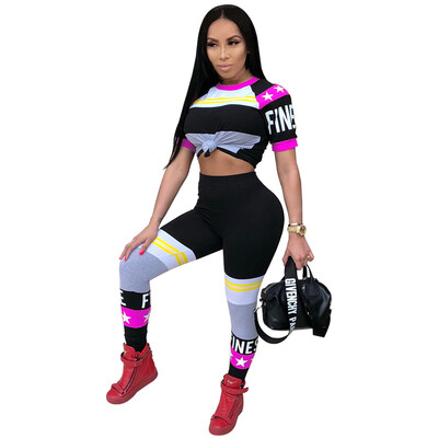 

Fashion Two Piece Set 2018 New Arrival Club Wear Knitted Suit Women 2 Piece Set Top And Pants Bodycon Sweatshirt Female Outfits