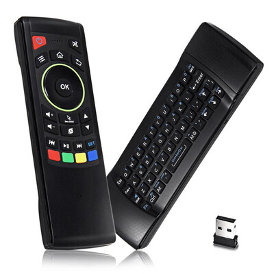 

FM5S Беспроводная мини-клавиатура 2.4G Fly Air Mouse 6-Axis Гироскоп Пульт дистанционного управления для Android TV Box IPTV - черный