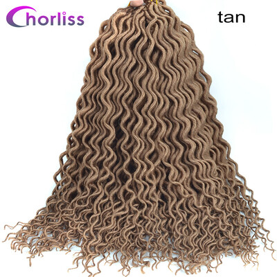 

Chorliss 18Inches FauxLocs Curly Crochet Braids Synthetic Crochet Hair Extensions Pure Color Braiding Hair Bundles 6
