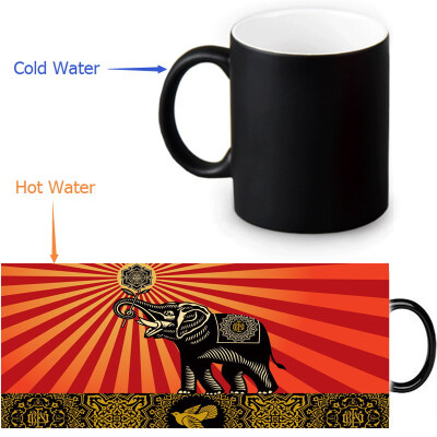 

Shepard Fairey Graffiti 350ml/12oz Heat Reveal Mug Color Change Coffee Cup Sensitive Morphing Mugs Magic Mug Milk Tea Cups