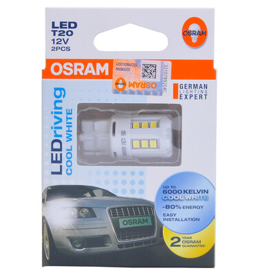 

OSRAM T20 7705 7715 W21W WY21W 12V 1-3W Светодиодные автомобильные боковые маркеры Лампы загораются сигнальной лампой Длинная пожизненная пара Cool White / Red / Yellow