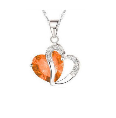 

Мода женщин Сердце Кристалл Rhinestone Серебряная цепь ожерелье Дешевые
