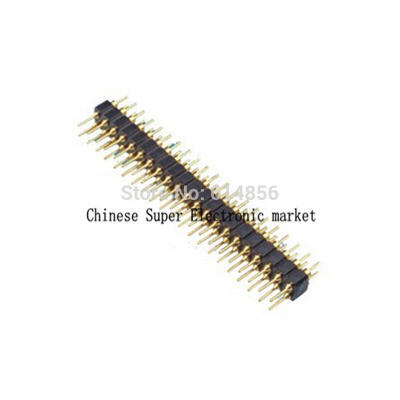 

10pcs 2.54mm pitch 2row 2*40 male round pin header connector gold plated