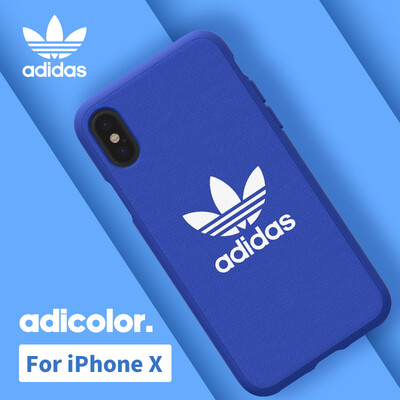 

Adidas iPhone X Mobile Shell Новая яркая молодежь Apple X Мужской силикон All-inclusive Простая нескользящая крышка защиты от падения Blue