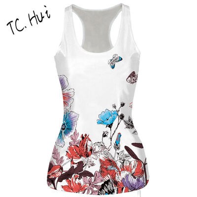 

2018 Europe&the new wild casual vests digital printing in the long section of the Slim vest