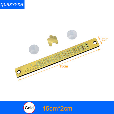 

1Pcs Car Luminous Temporary Parking Card Sticker With Suckers And Phone Number Card Stickers Plate 152CM Silver Gold